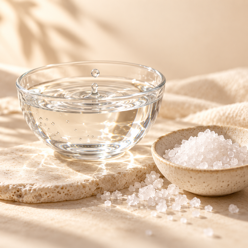 Saline (salt + water)